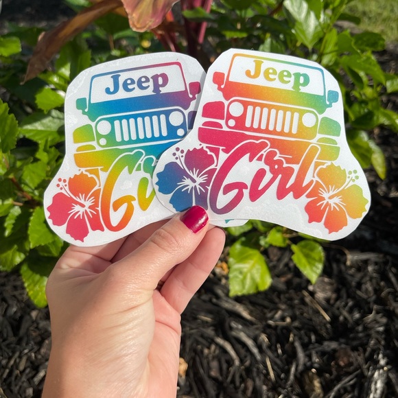 Tie Dye Jeep Girl Vinyl Decal | Jeep Decal For Women - Picture 2 of 13